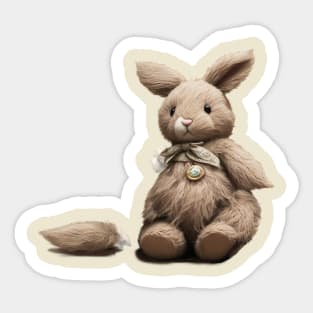 Teddy rabbit without a hand. Palm angels Sticker